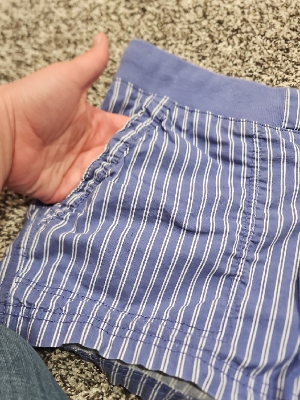 a.n.a Blue and White Striped Drawstring Athletic Shorts - Picture 4 of 9